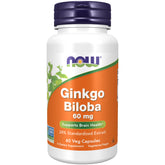 NOW Foods Ginkgo Biloba 60mg - 60 Veg Capsules